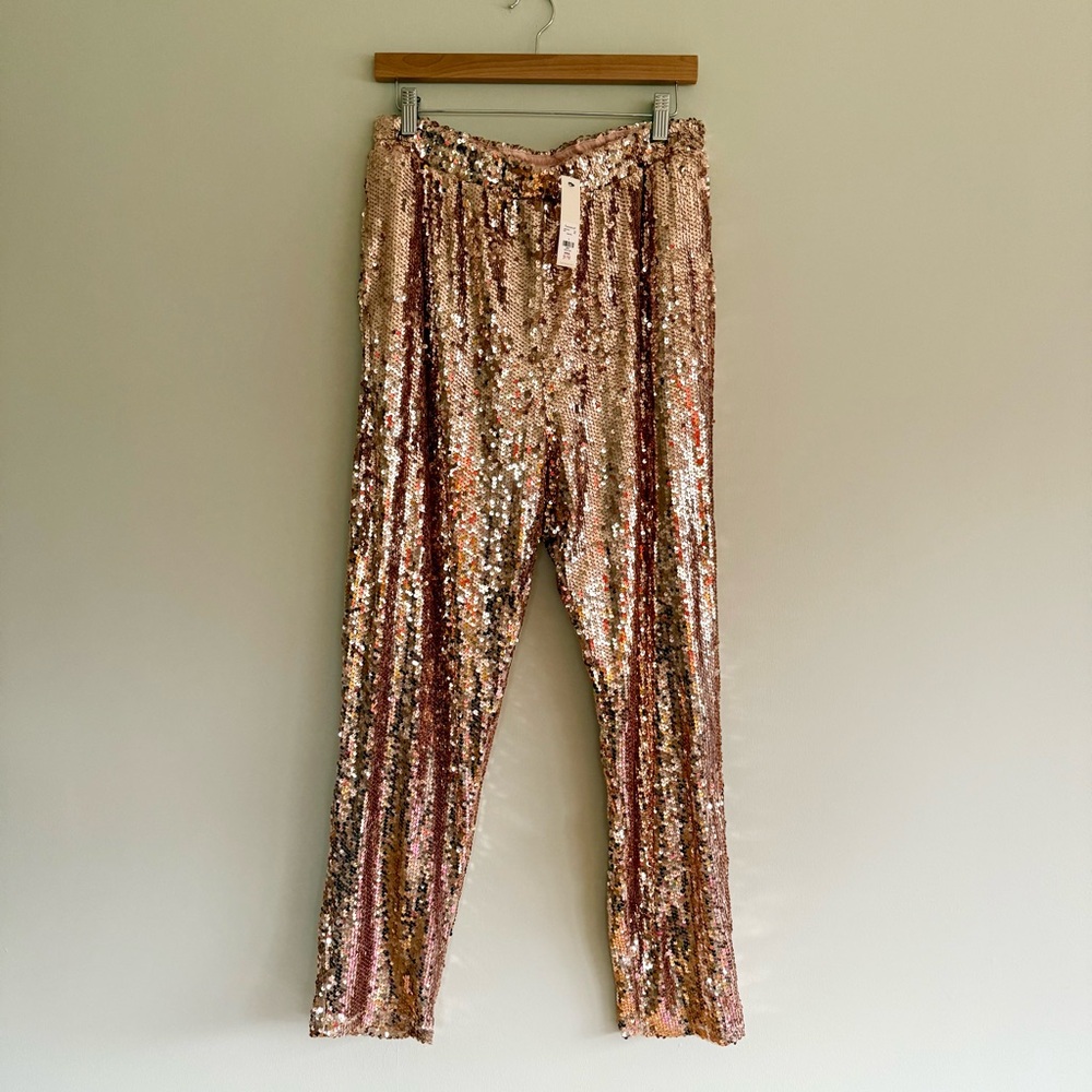 Francesca's Collections Rose Gold Sequin Pants
